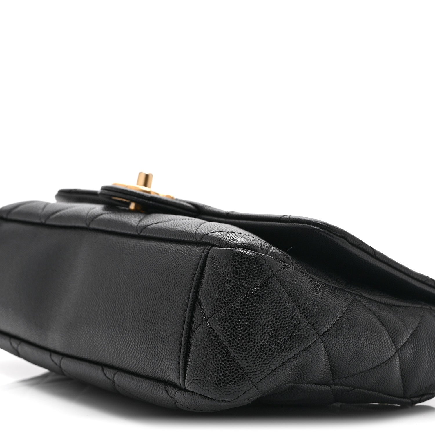 Caviar Quilted Medium Chain Flap  Black