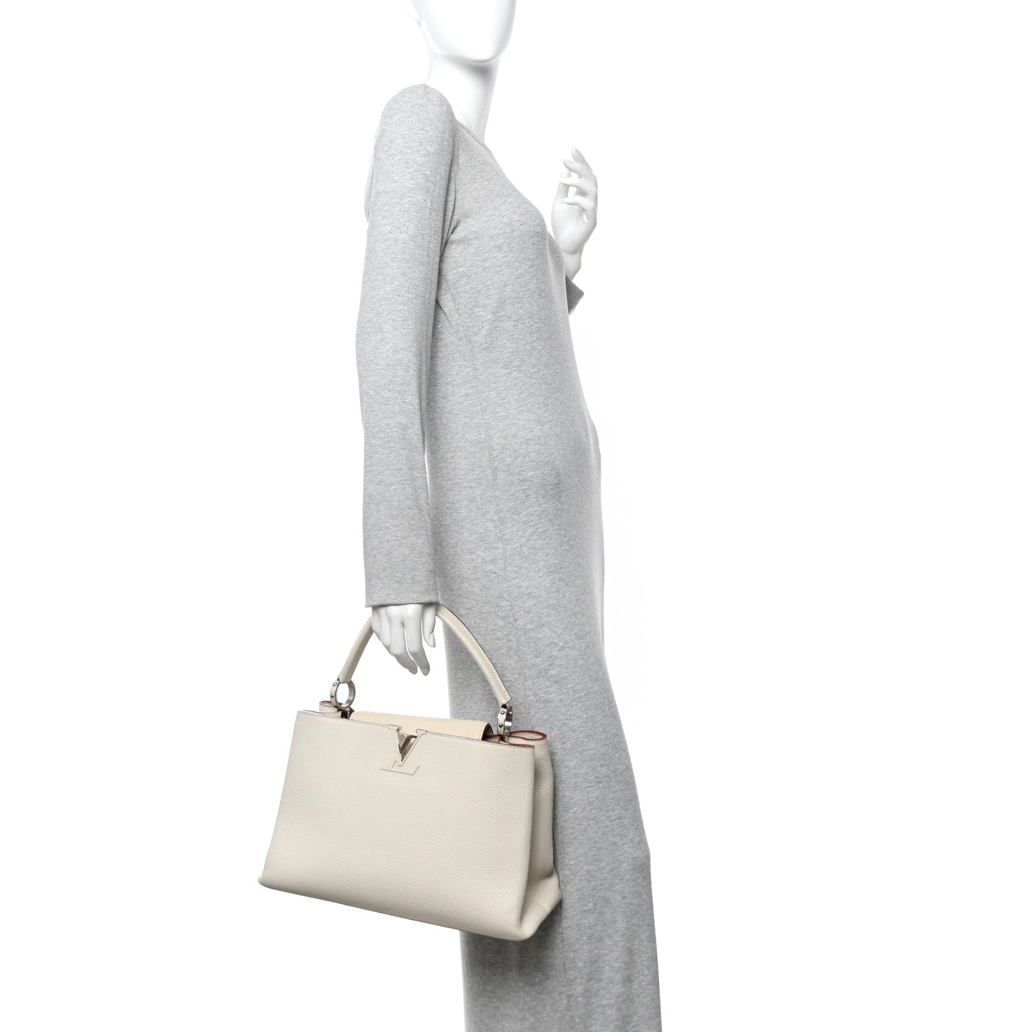 Taurillon Capucines MM Blanc Casse