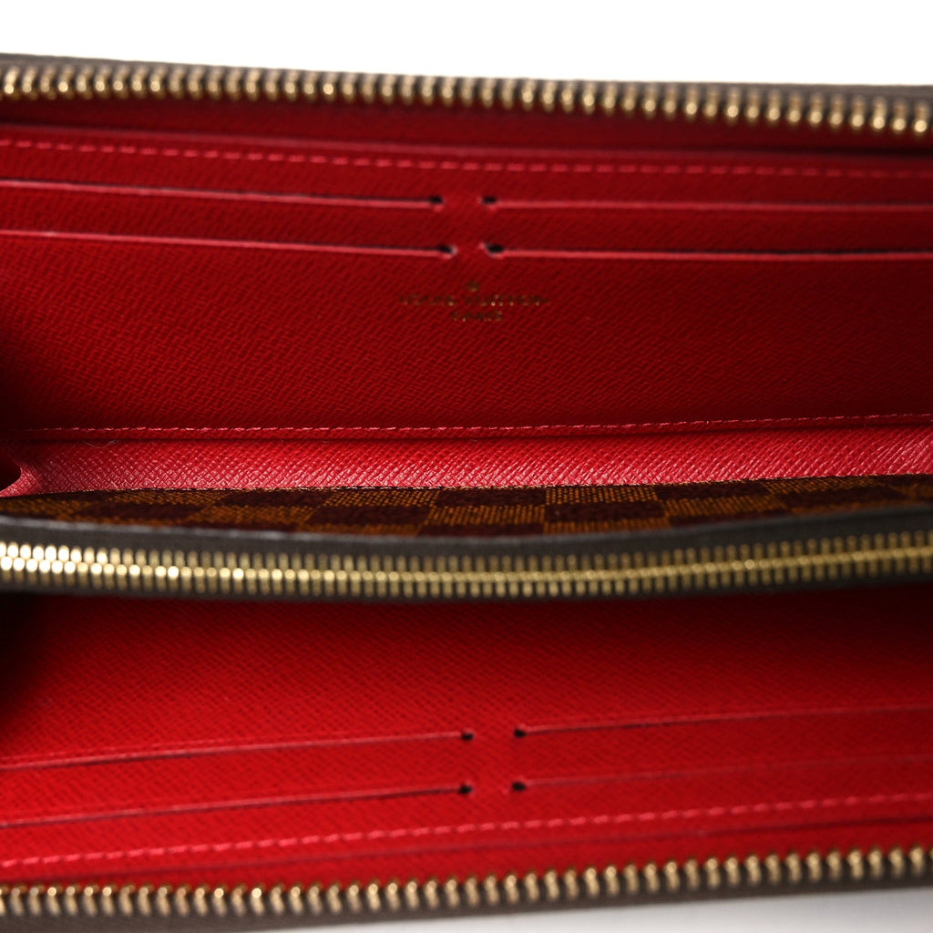 Damier Ebene Clemence Wallet Cherry