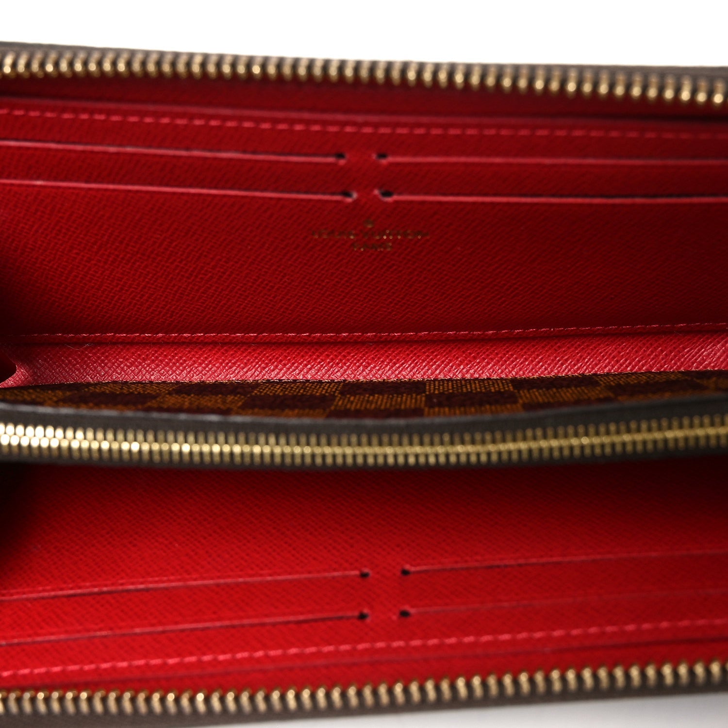 Damier Ebene Clemence Wallet Cherry