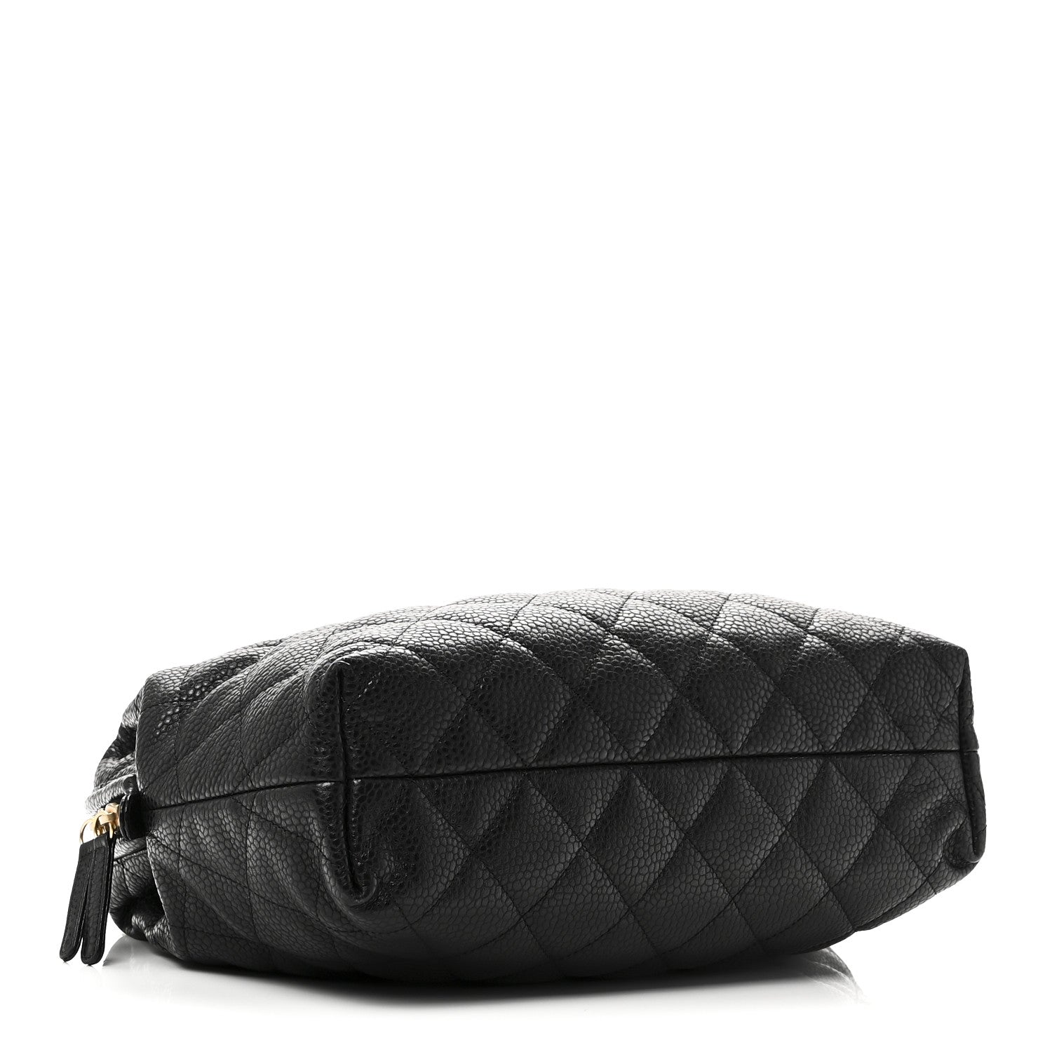 Shiny Caviar Quilted Large Bowling Bag Black