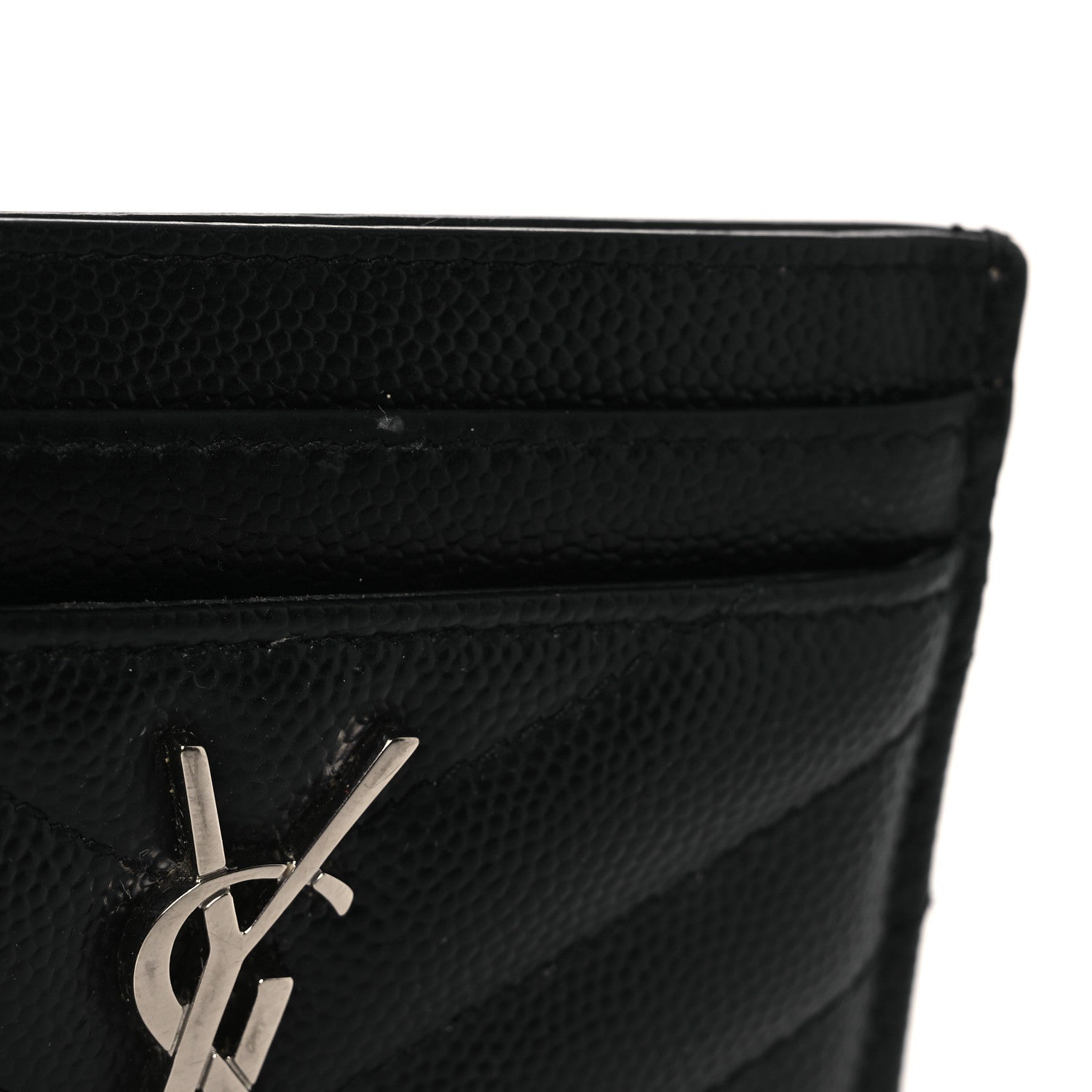 Grain De Poudre Matelasse Chevron Monogram Credit  Case Black