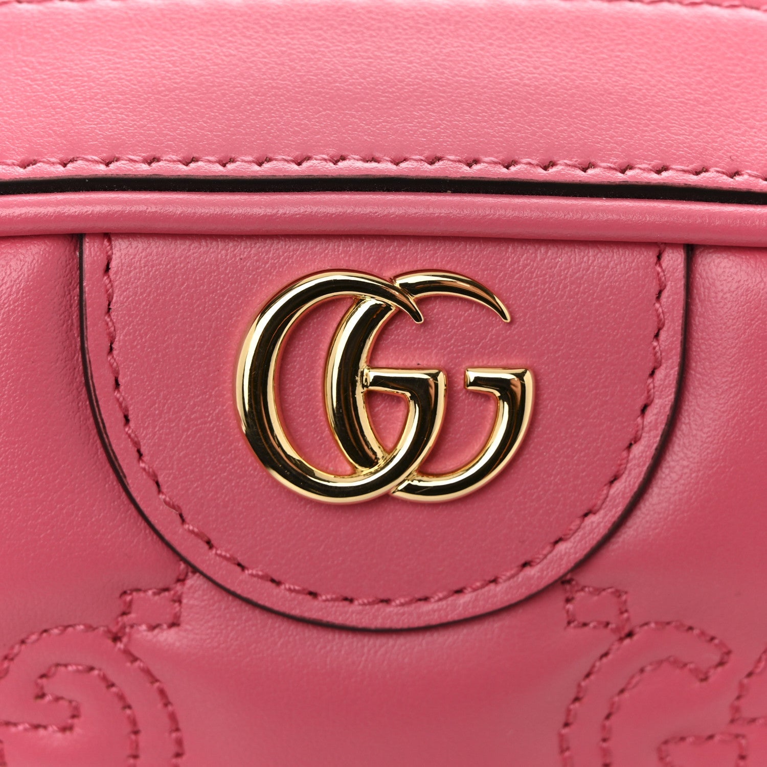 Calfskin GG Matelasse Small Shoulder Bag Rhodamine Pink Natural