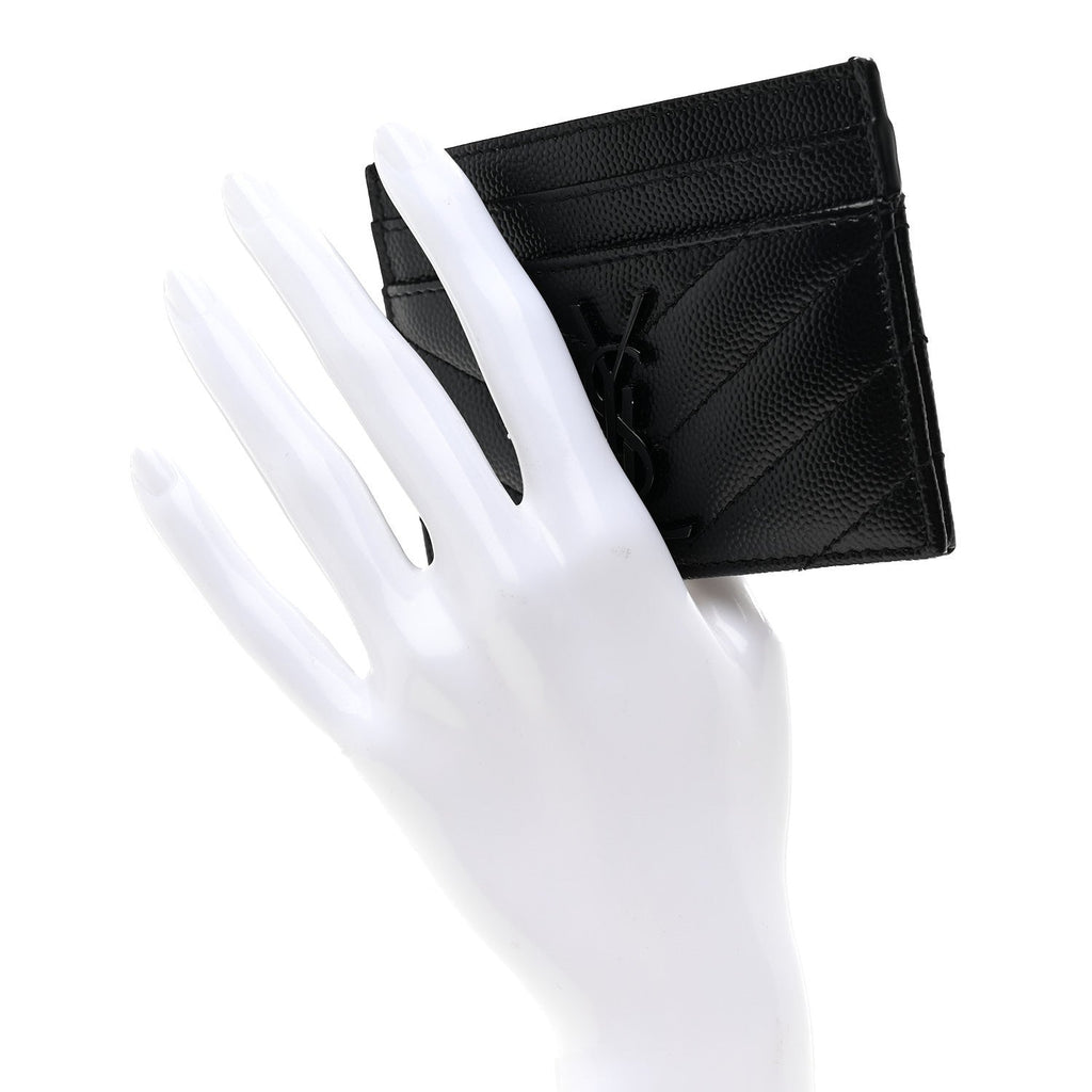 Grain De Poudre Matelasse Chevron Monochrome Monogram Credit  Case Black