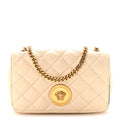 Nappa Quilted Small Medusa Chain Crossbody White