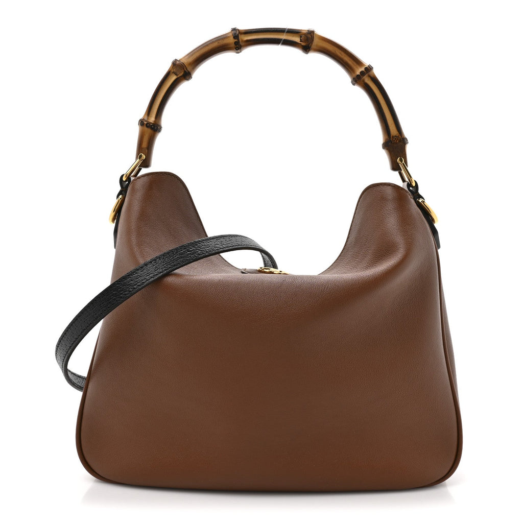 Softy Wonka Textured Dollar Calfskin Medium Diana Shoulder Bag Cuir Black