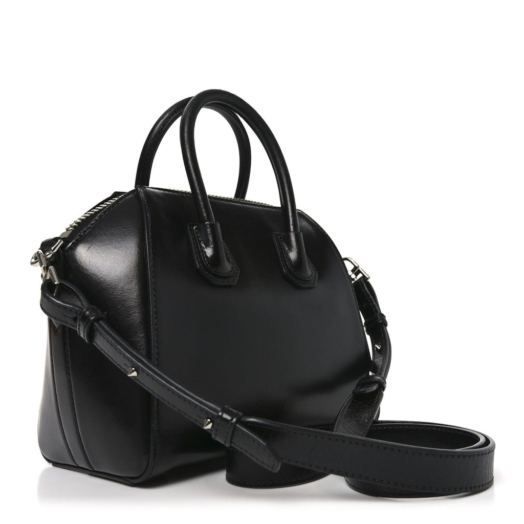Shiny Lord Calfskin Mini Antigona Black