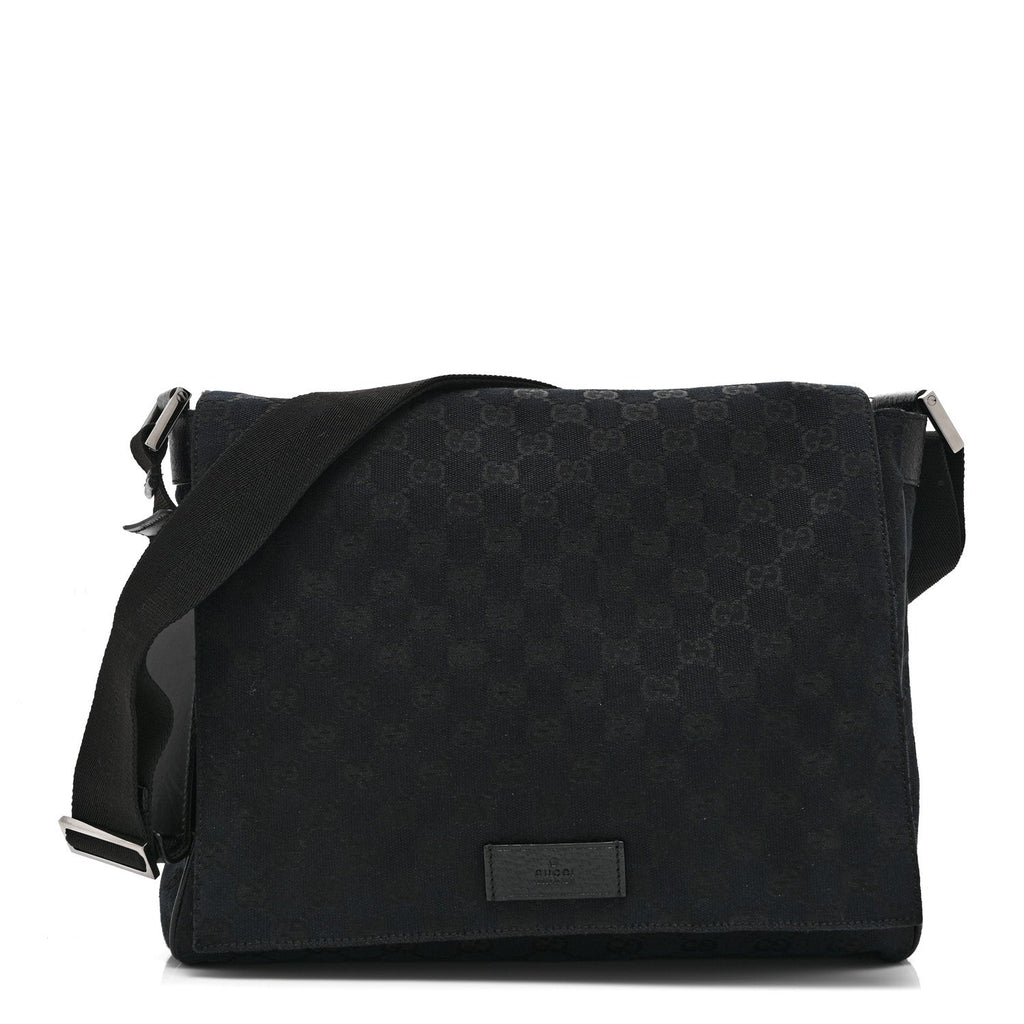 Monogram Small Flap Messenger Bag Black