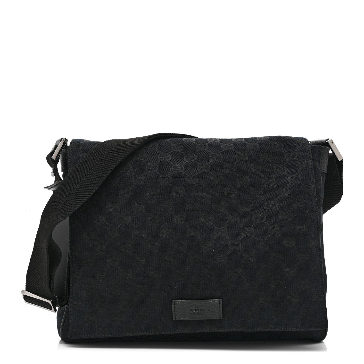 Monogram Small Flap Messenger Bag Black