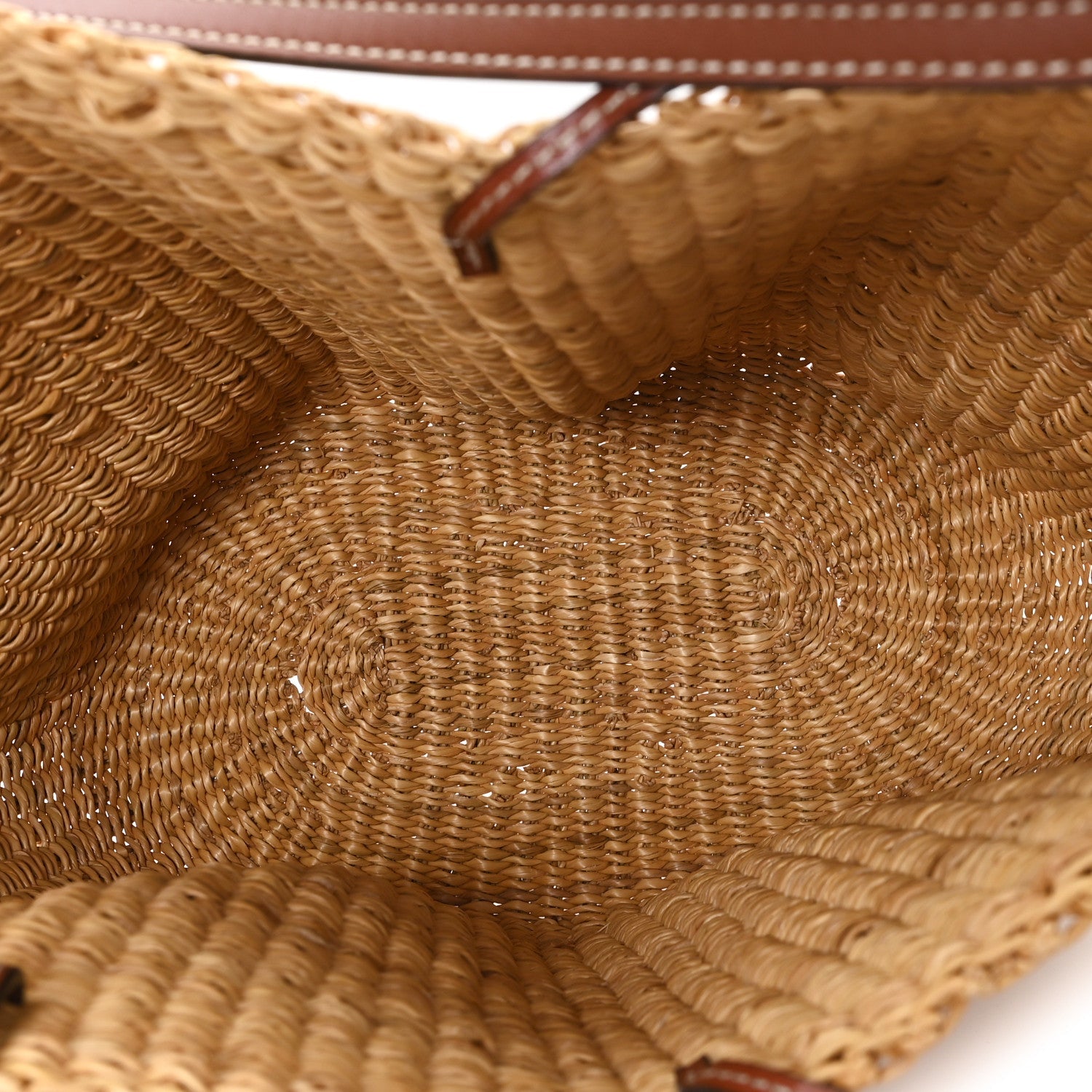 Calfskin Raffia Paulas Ibiza Small Basket Tote Bag Natural Pecan