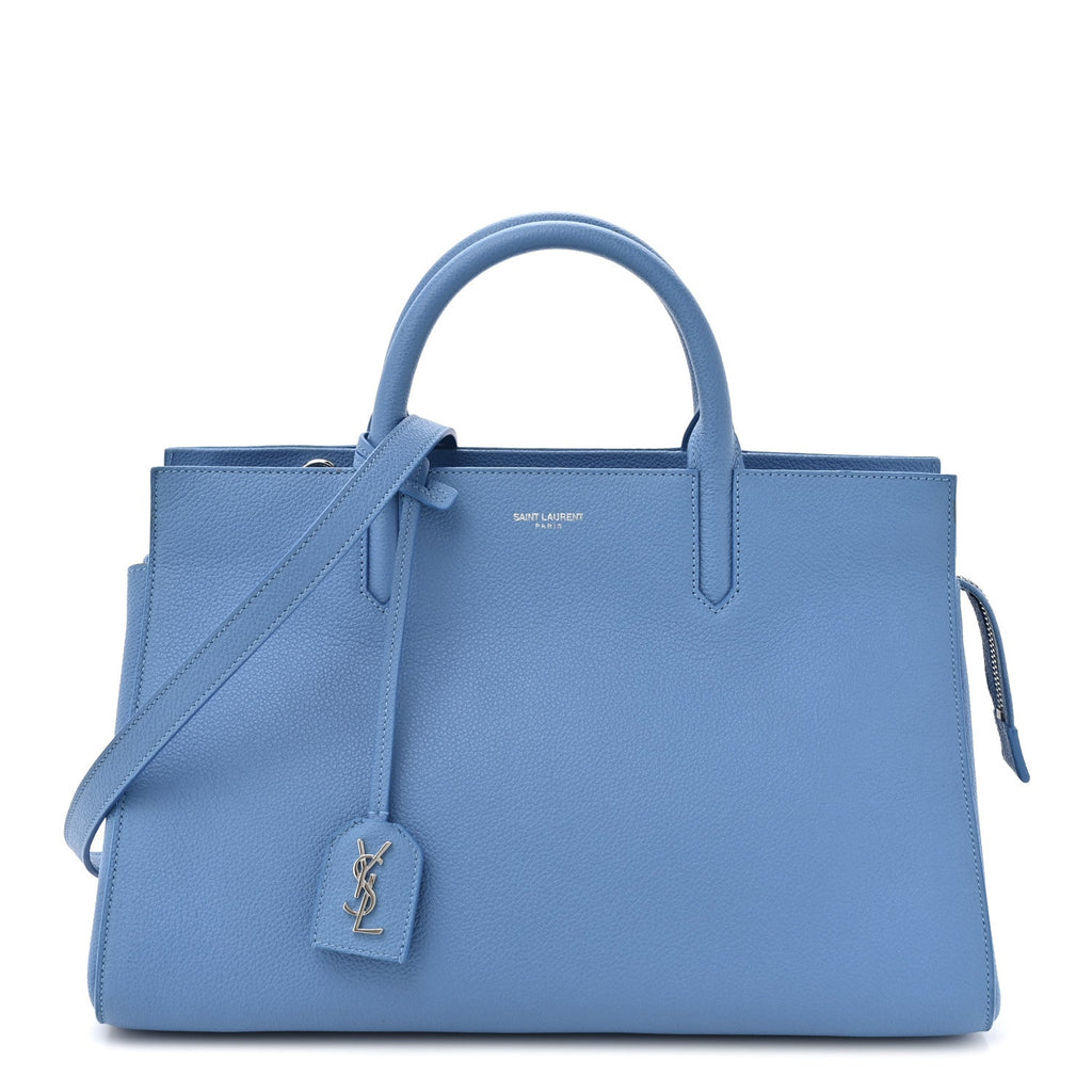 Grained Calfskin Small Rive Gauche Cabas Blue Clair
