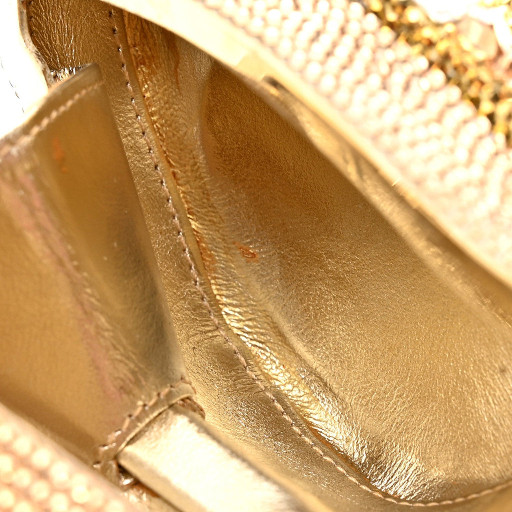 Crystal Sunglass Minaudiere Clutch Gold Silver