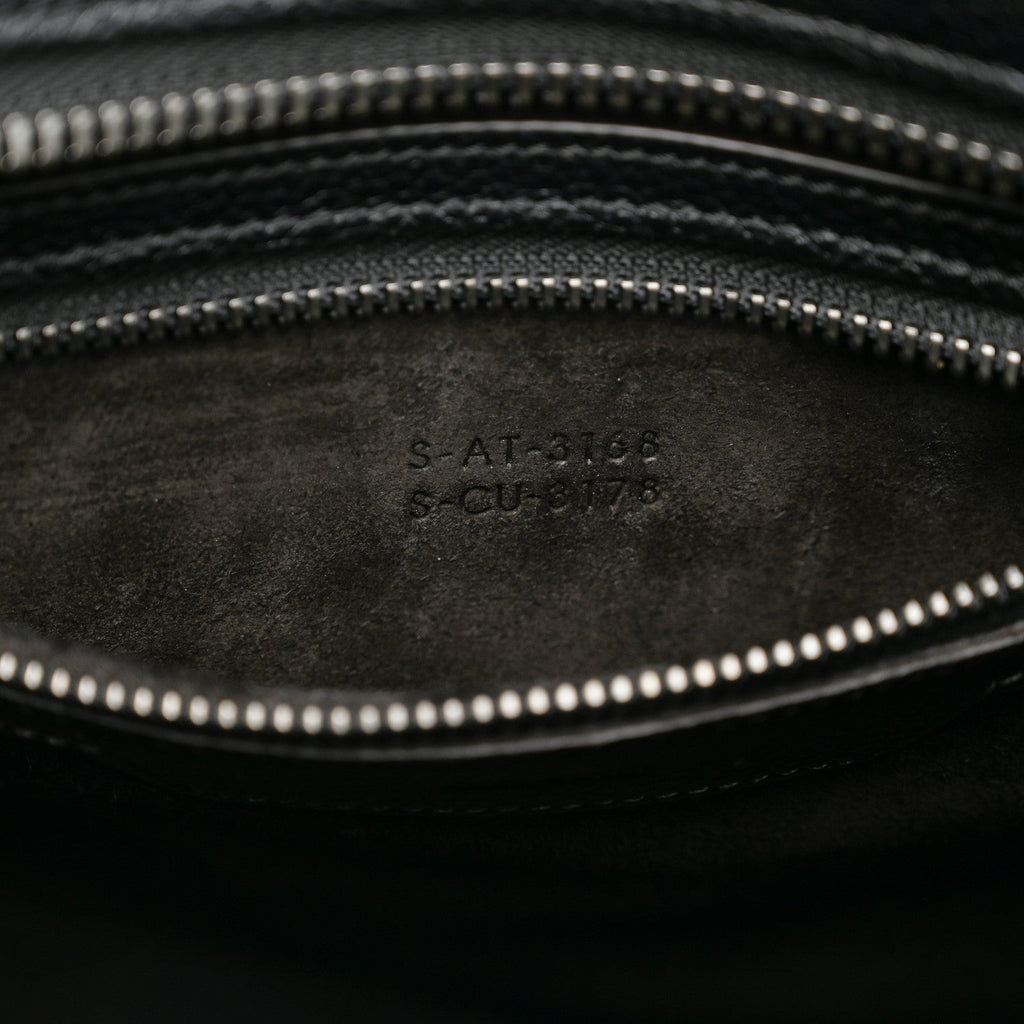 Drummed Calfskin Micro Luggage Black
