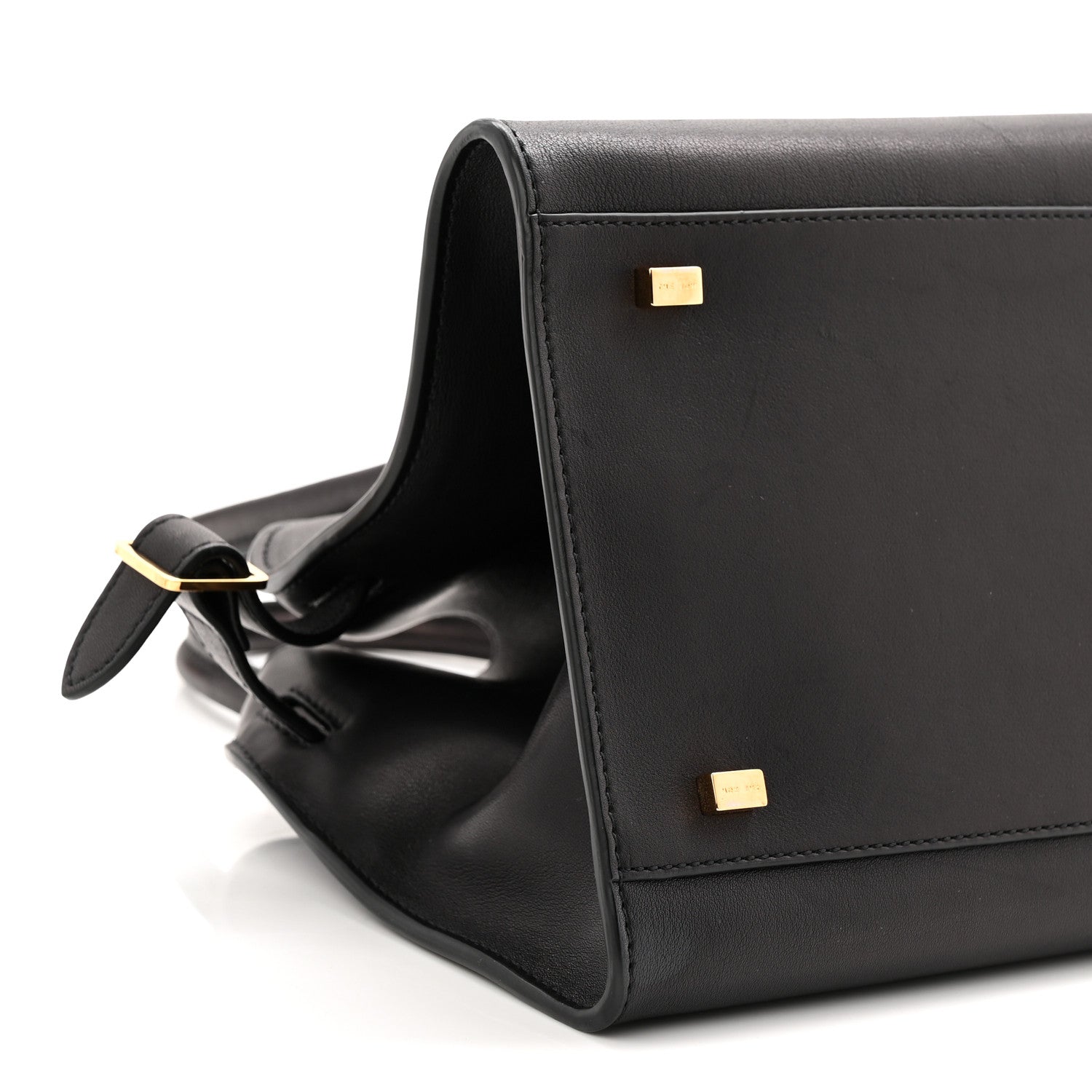 Polished Saddle Calfskin Soft Margaux 10 Bag Black