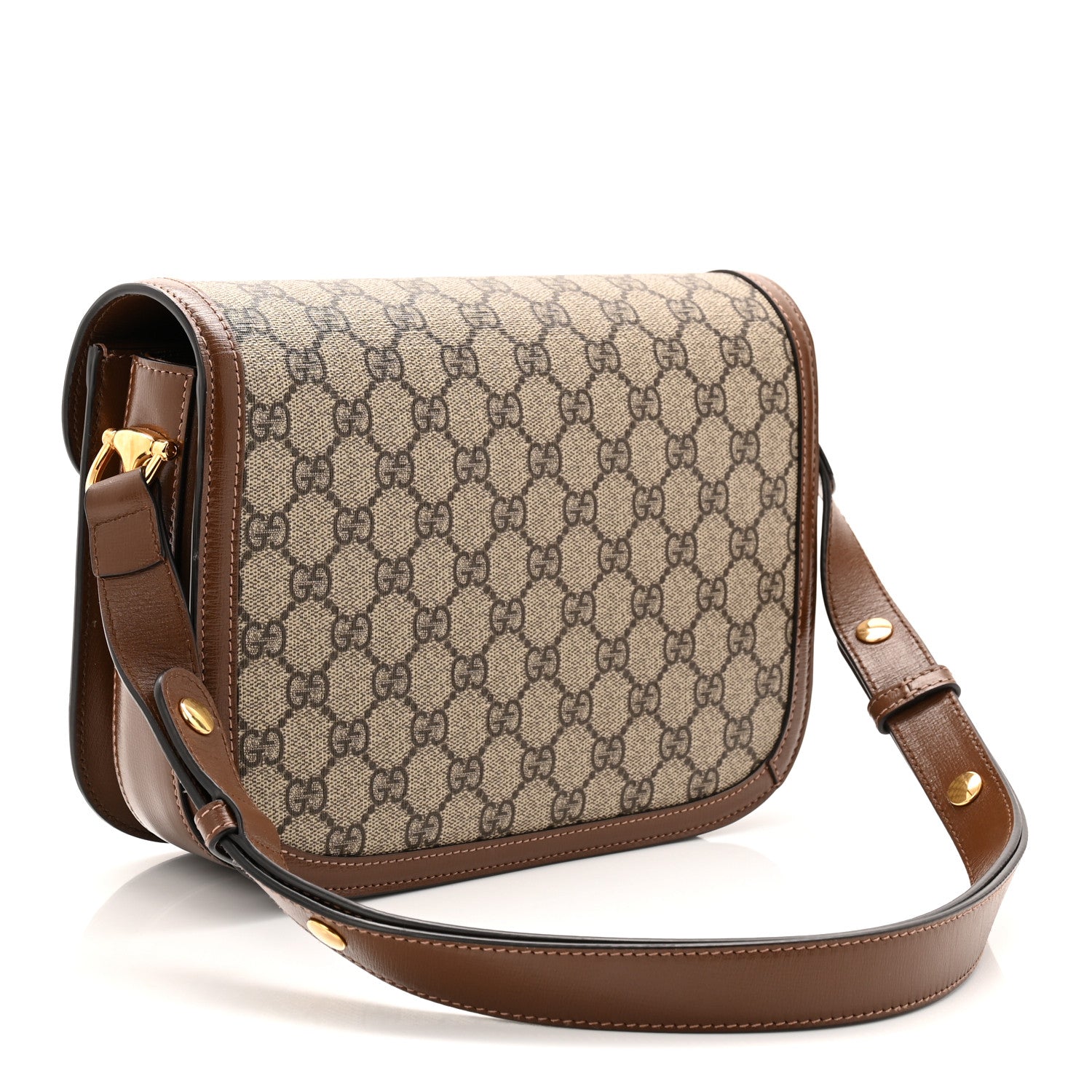 GG Supreme Monogram Horsebit 1955 Shoulder Bag Beige Brown Sugar