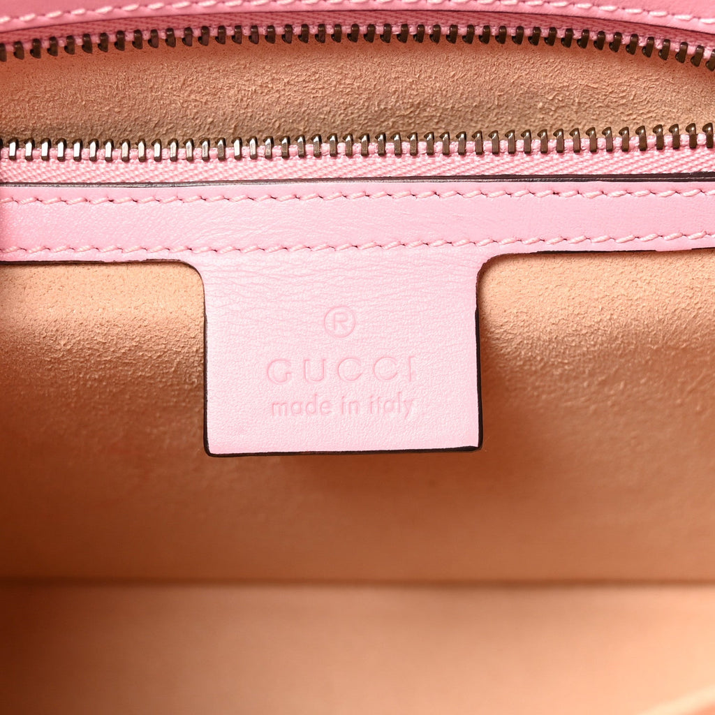 Calfskin Sylvie Web Small Queen Margaret Top Handle Bag Sugar Pink