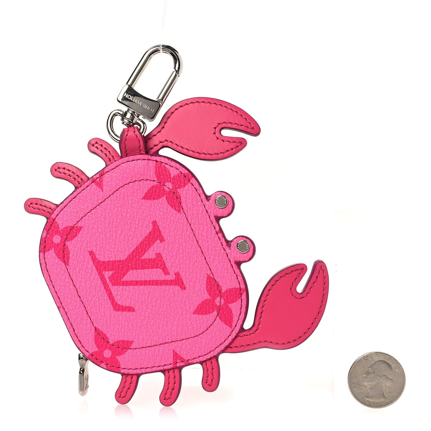 Monogram Crab Bag Charm Rose Pondichery