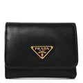 Metal Tri-Fold Compact Wallet Black
