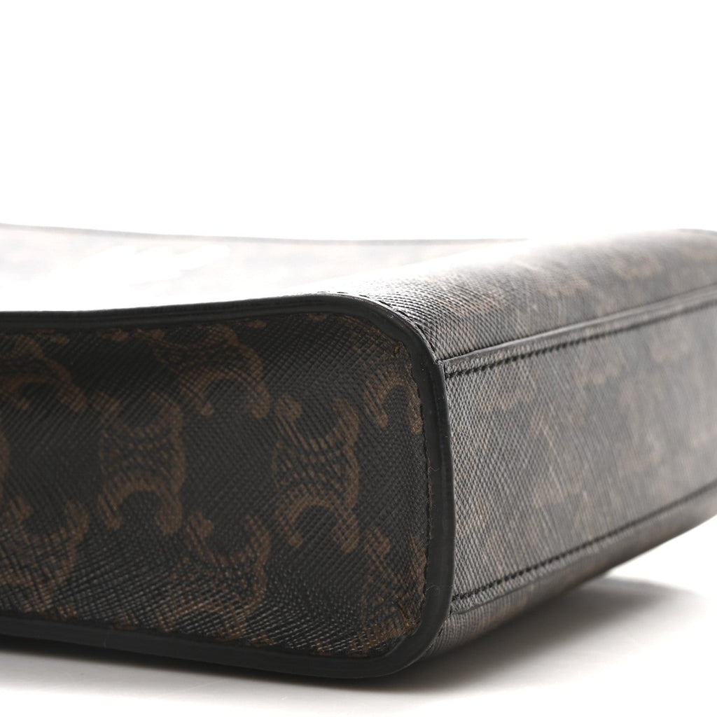 Triomphe Canvas Calfskin Mini Vertical Cabas Tan