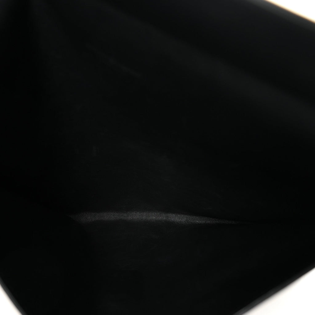 Calfskin Studded Skull Envelope Clutch Black