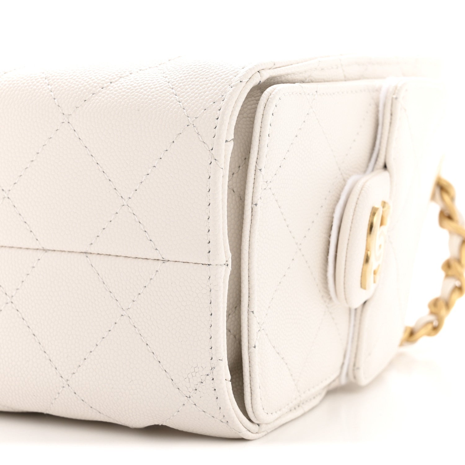 Caviar Quilted Mini Chanel 25 Handbag White