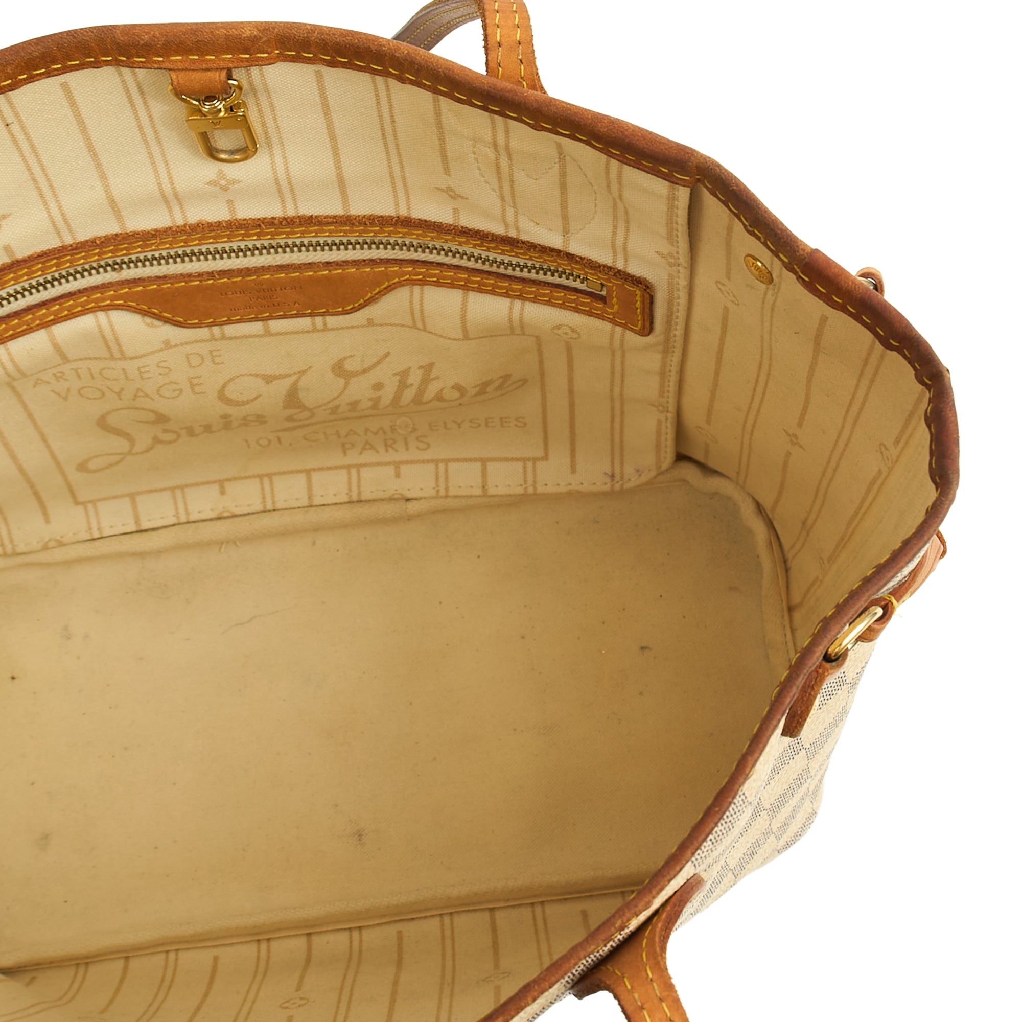 Louis Vuitton Tote Neverfull PM in Damier Azur, Canvas
