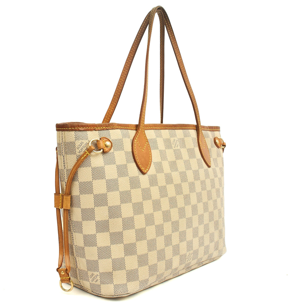 Louis Vuitton Tote Neverfull PM in Damier Azur, Canvas