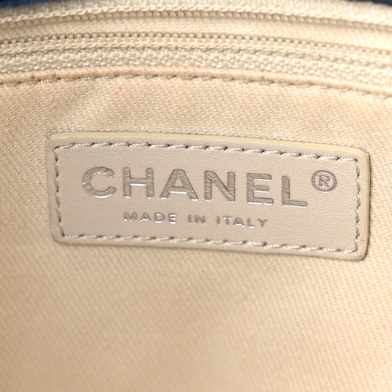 Calfskin Quilted In The Business North South Tote  Blue