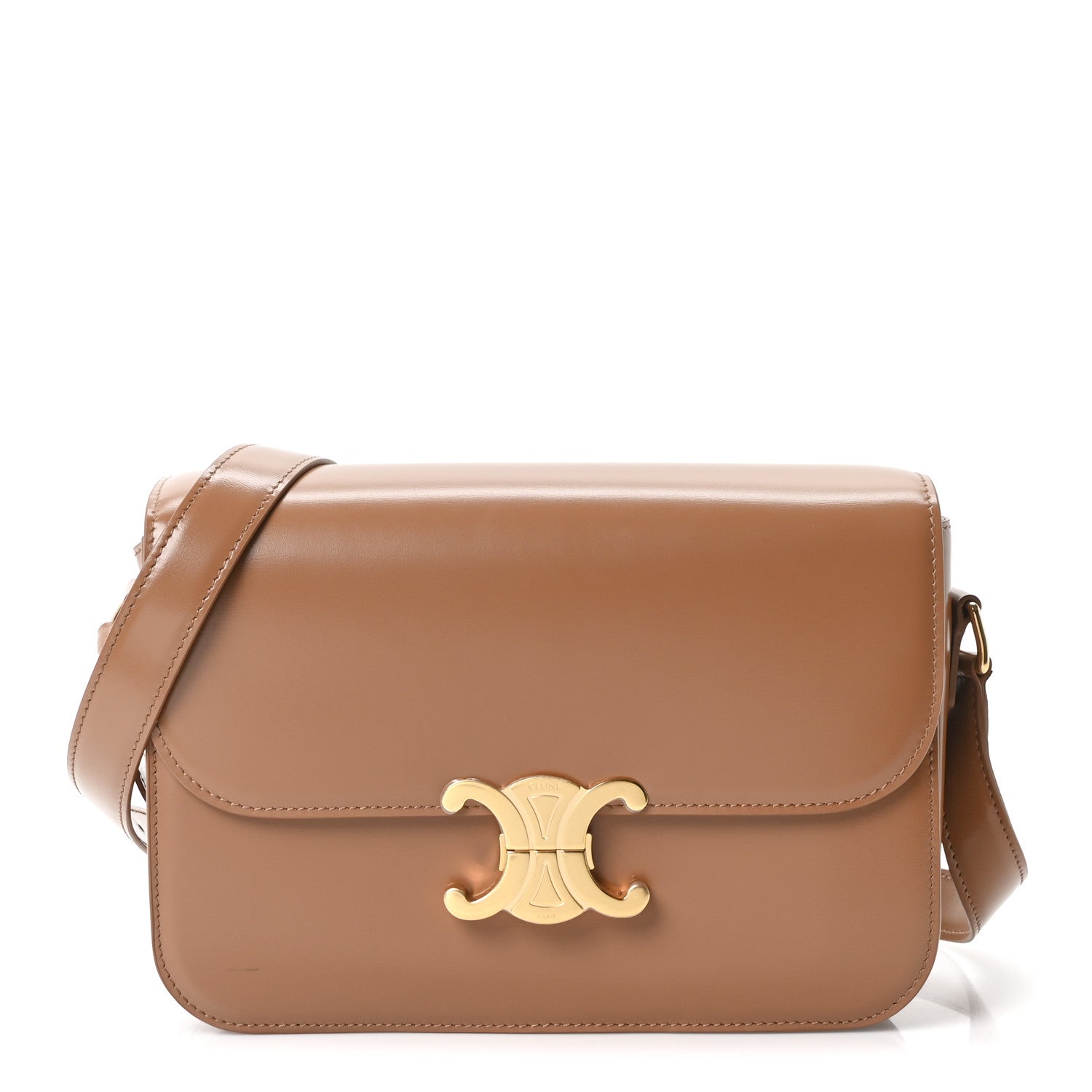 Shiny Calfskin Medium Triomphe Bronze
