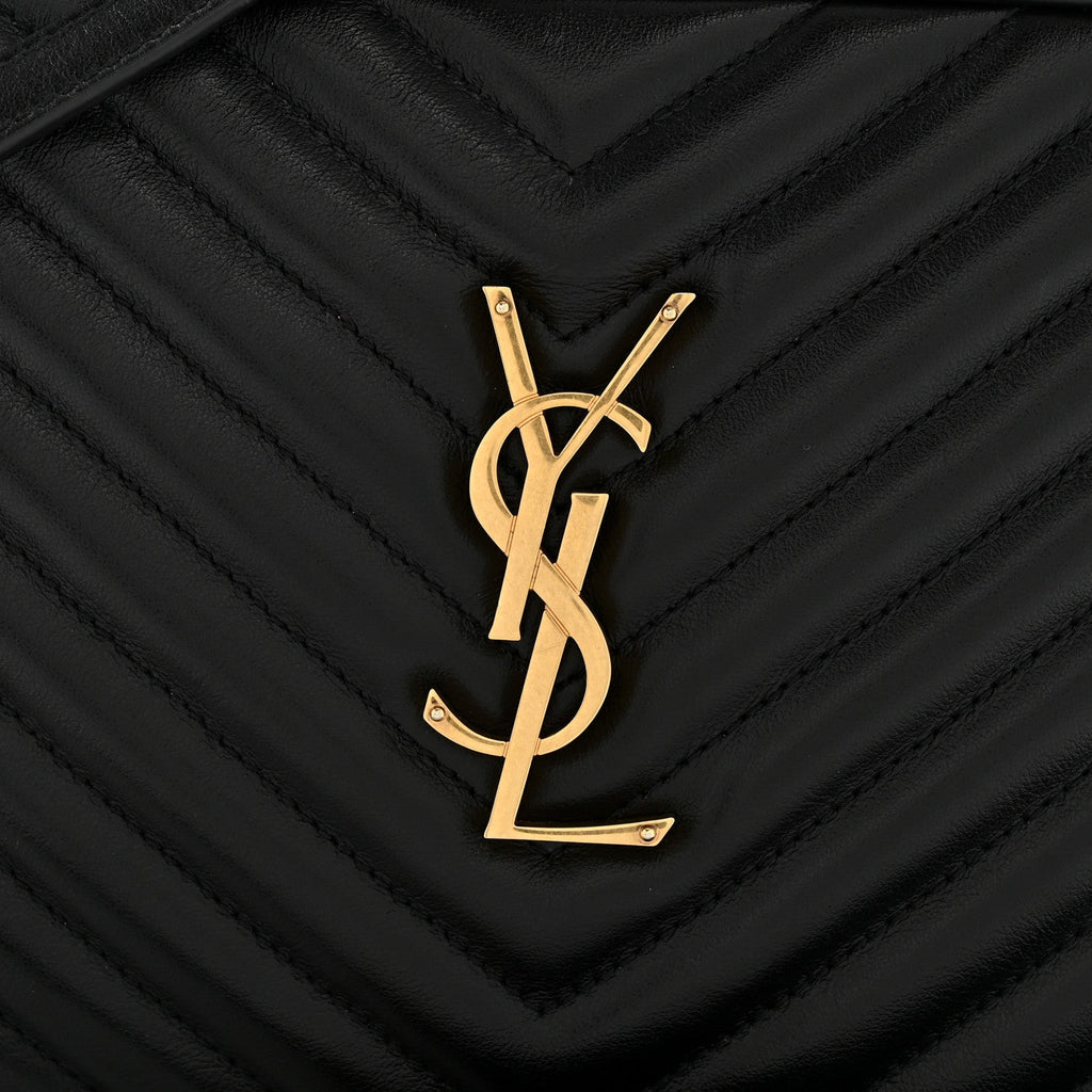 Calfskin Matelasse Monogram Lou Camera Bag Black