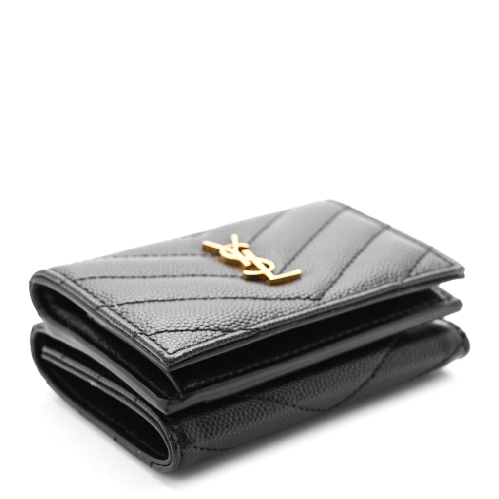Grain De Poudre Matelasse Chevron Monogram Origami Tiny Wallet Black