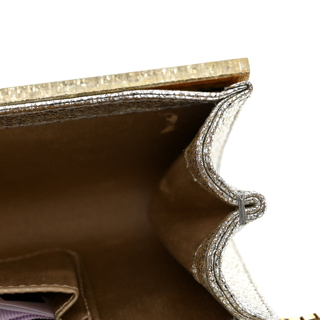Acrylic Glitter Sweetie Clutch Champagne