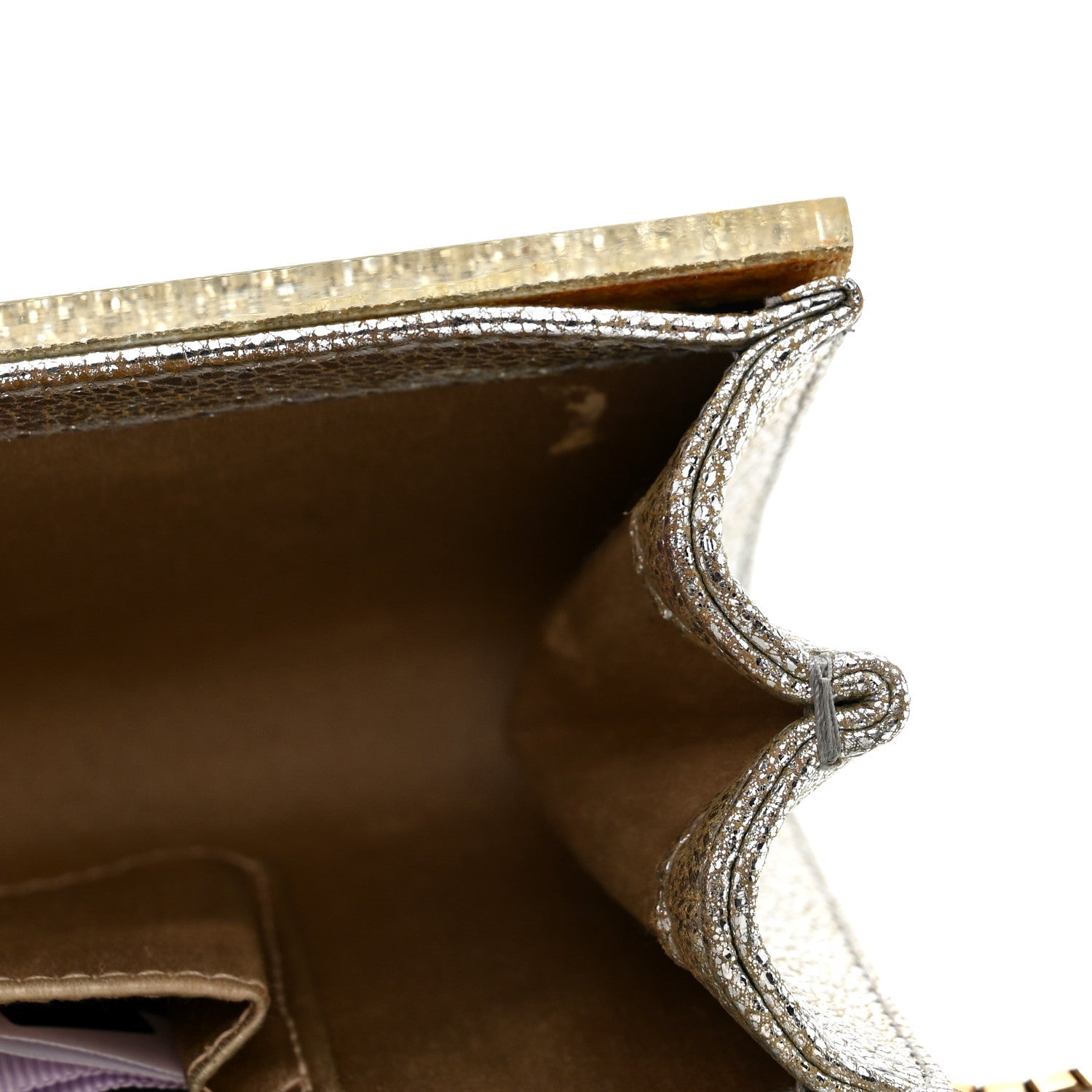Acrylic Glitter Sweetie Clutch Champagne