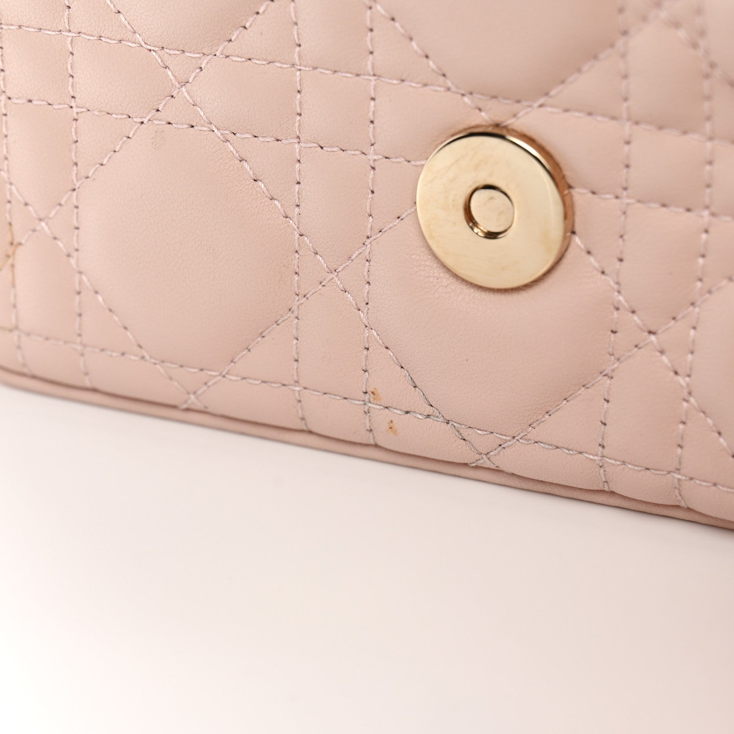 Lambskin Cannage Dior Talk Phone Pouch Rose Poudre