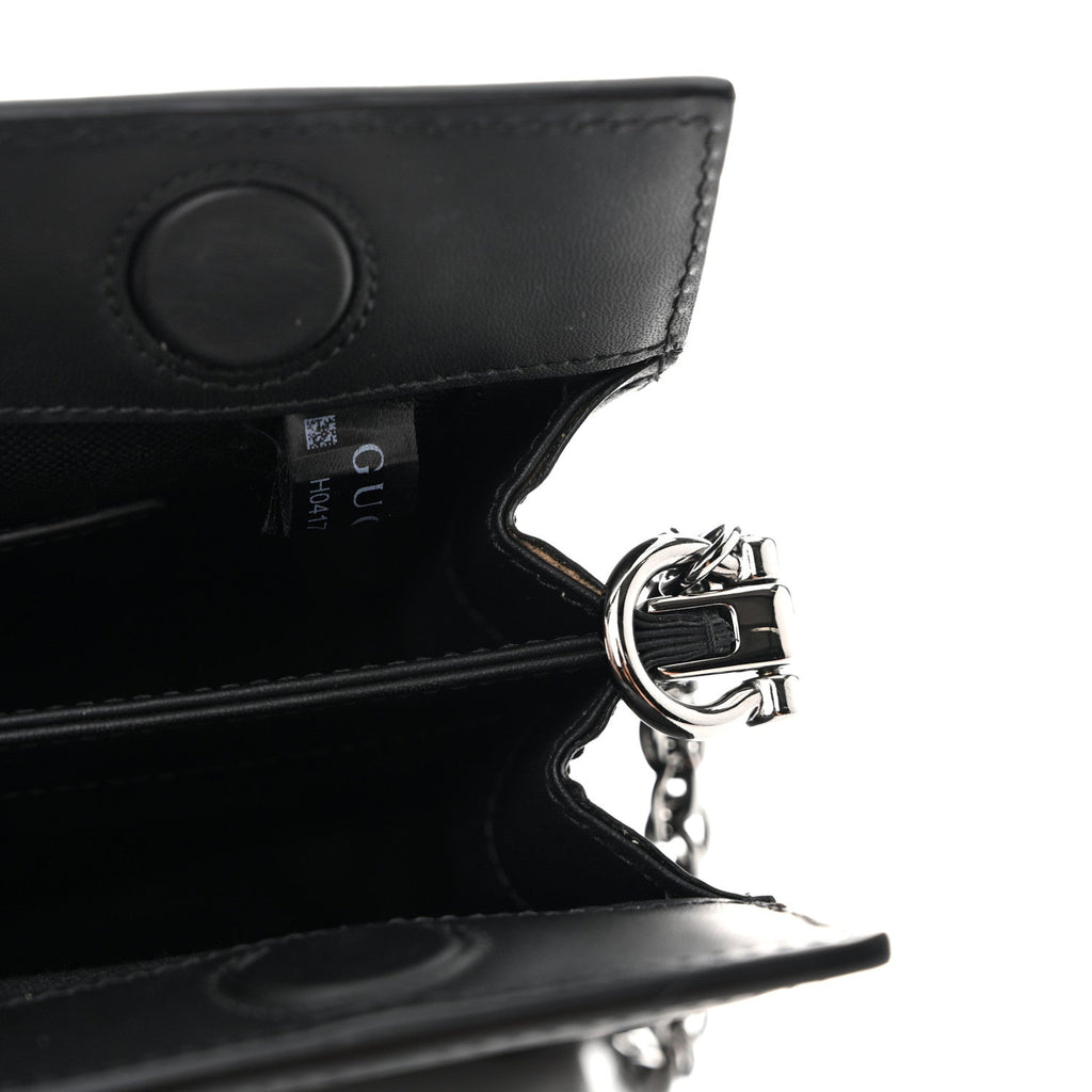 Jacquard Black Denim GG Monogram Chain Shoulder Bag Black Ivory