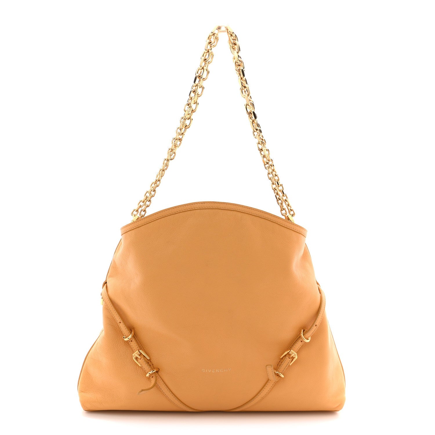 Tumbled Calfskin Medium Voyou Bag Mustard