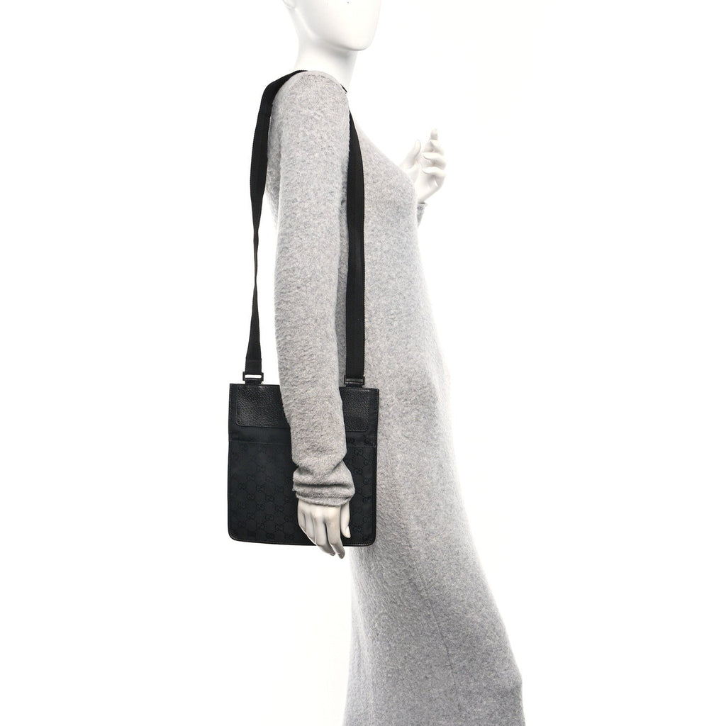 GG Monogram Messenger Crossbody Bag Black