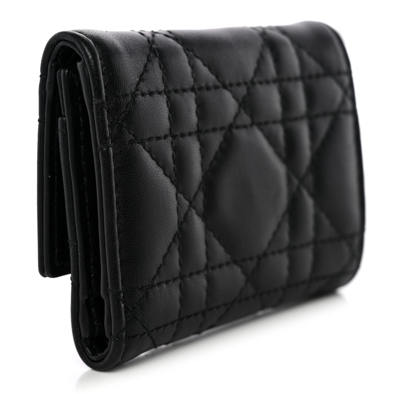 Lambskin Cannage My Dior Veronia Wallet Black