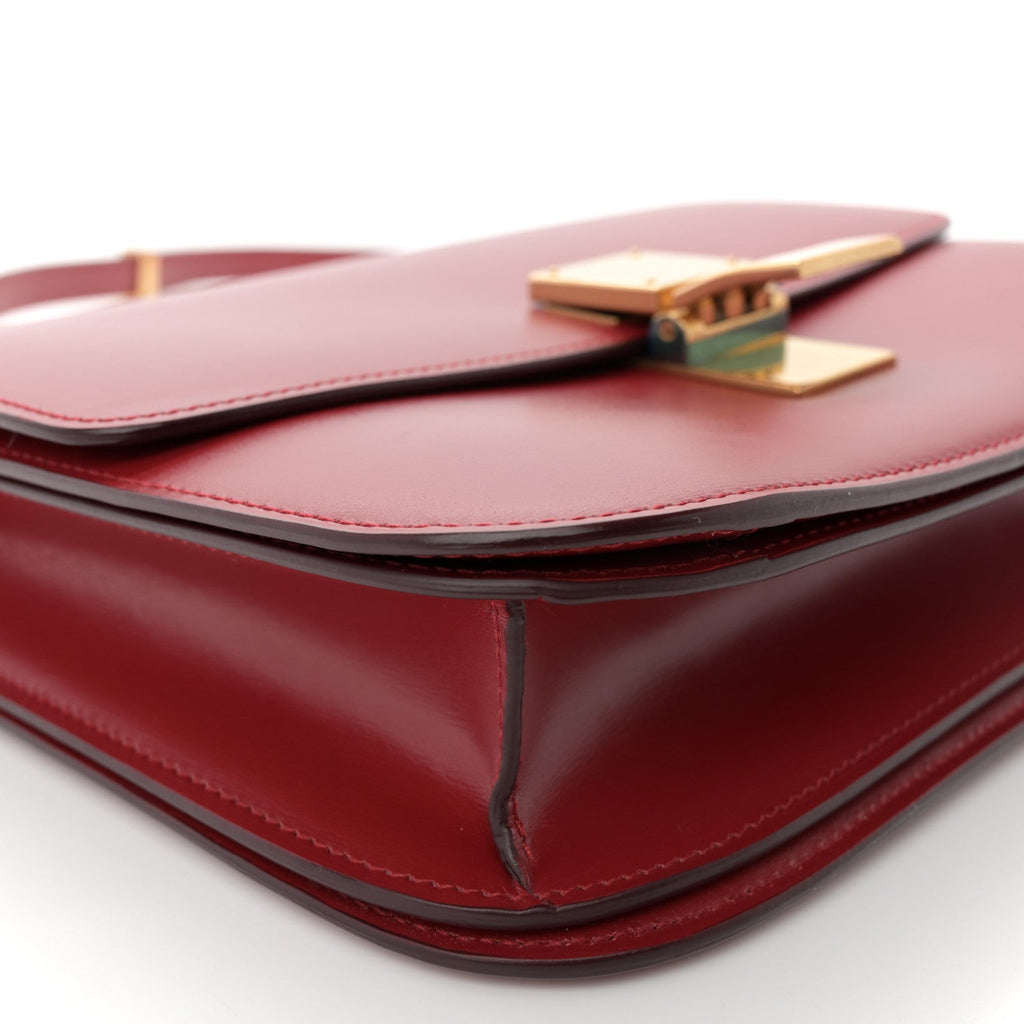 Box Calfskin Medium Classic Box Flap Bag Red