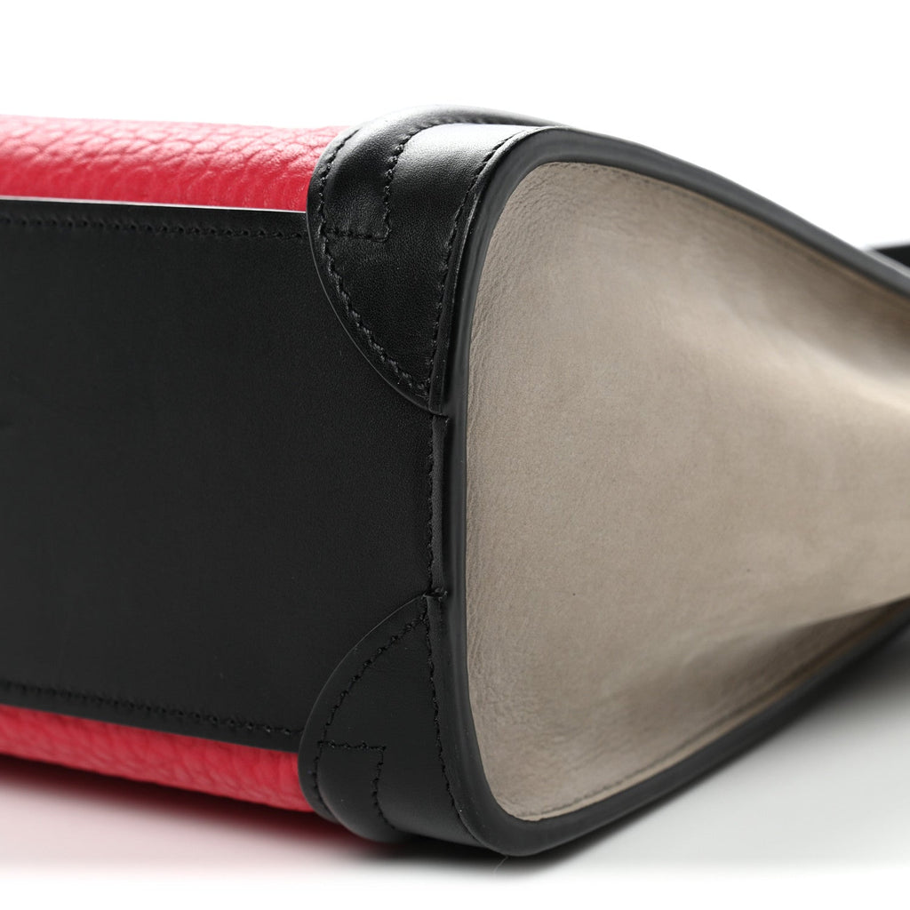 Bullhide Calfskin Nubuck Nano Tri-Color Luggage Bright Red