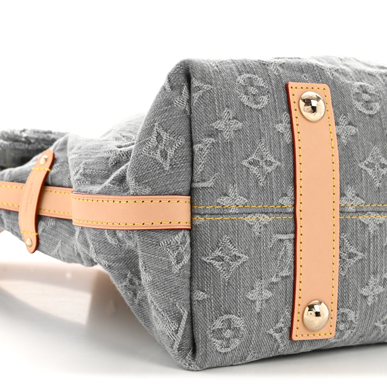 Monogram Denim CarryAll MM Washed Grey