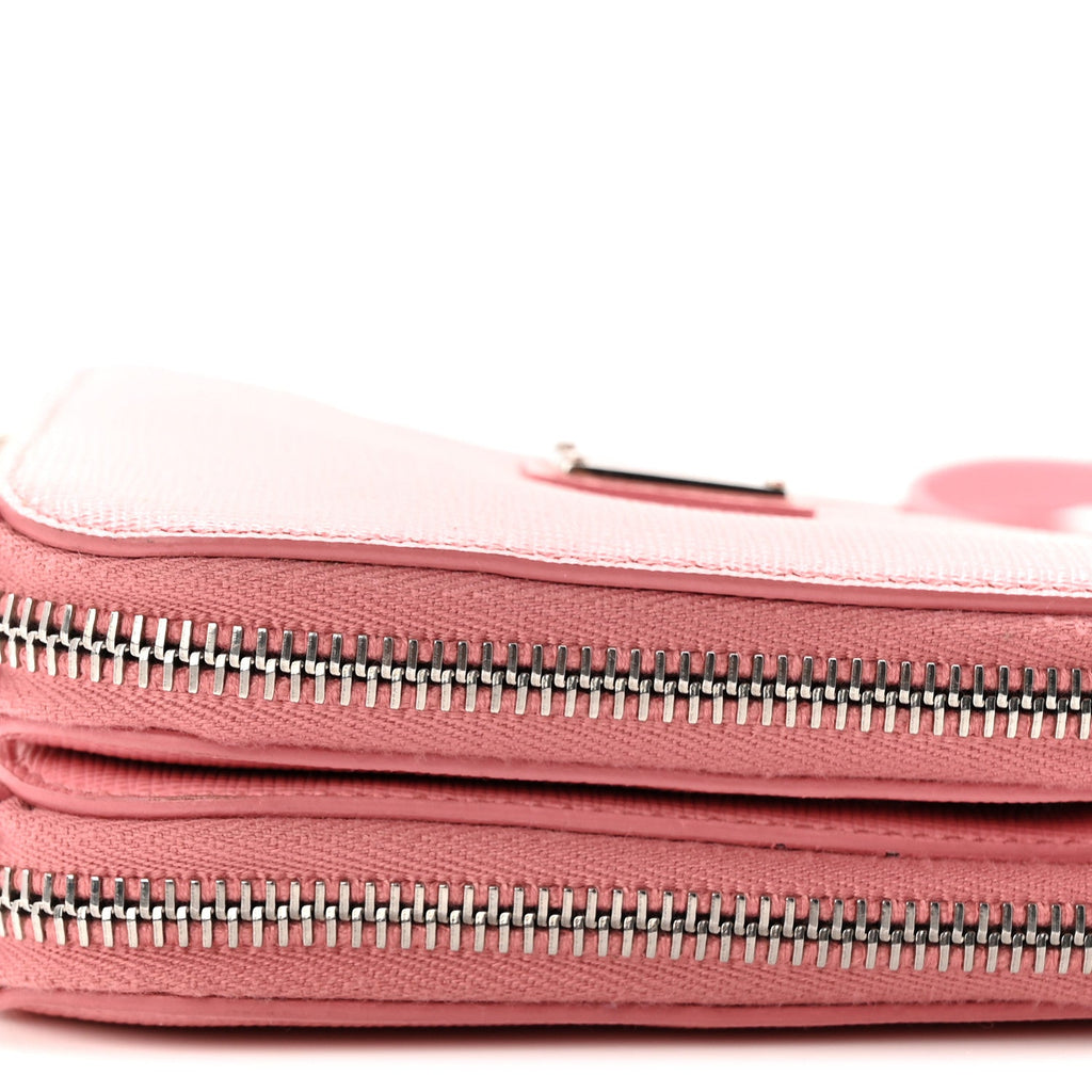 Saffiano Mini Triangle Crossbody Pouch Petalo