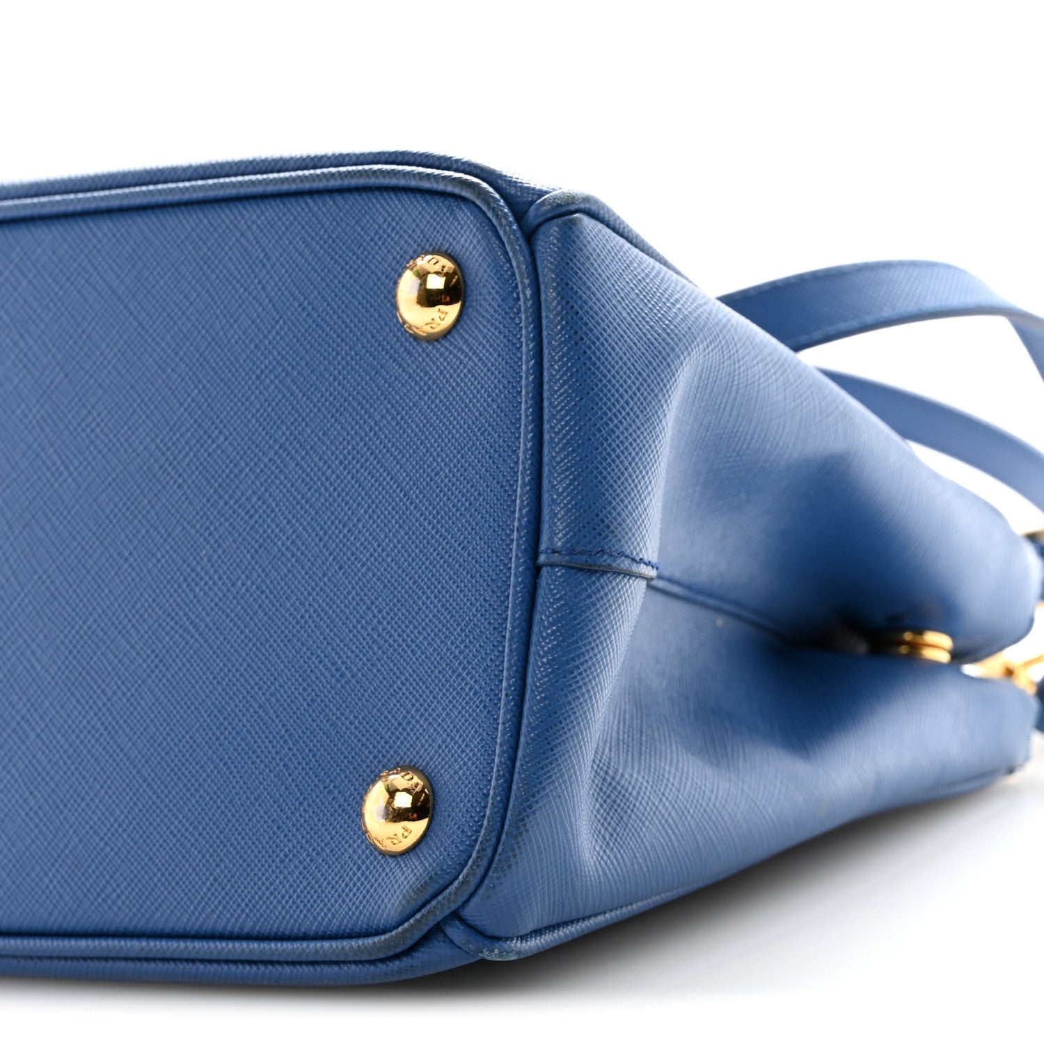 Saffiano Lux Small Galleria Double Zip Tote Azzurro