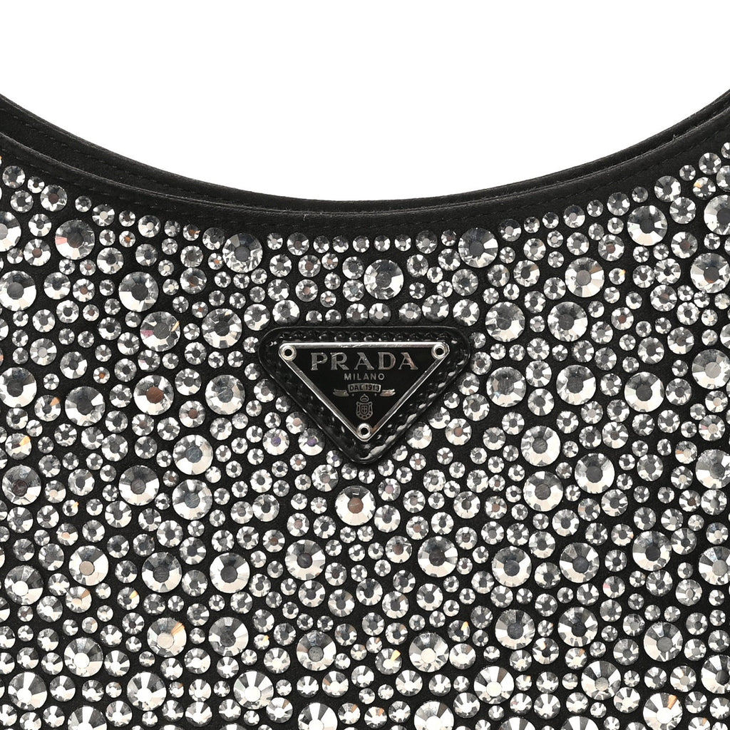 Satin Crystal Cleo Adjustable Strap Shoulder Bag Metal