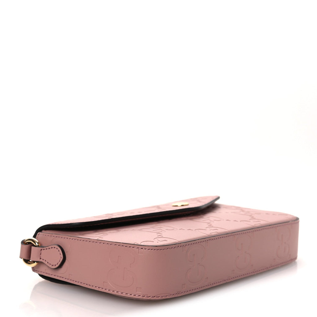 Calfskin GG Super Mini Shoulder Bag Pink