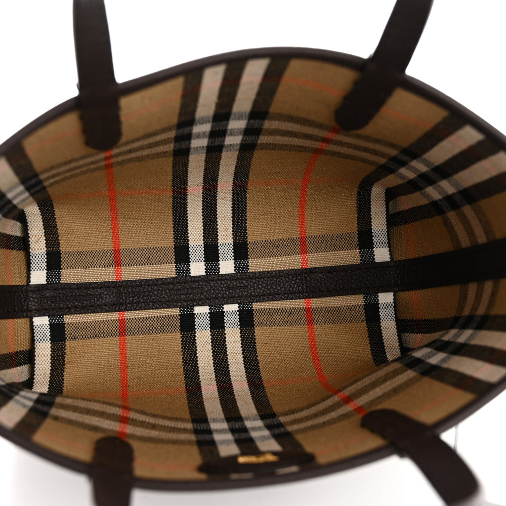 Grainy Calfskin Mini Reversible Tote Peat Sand