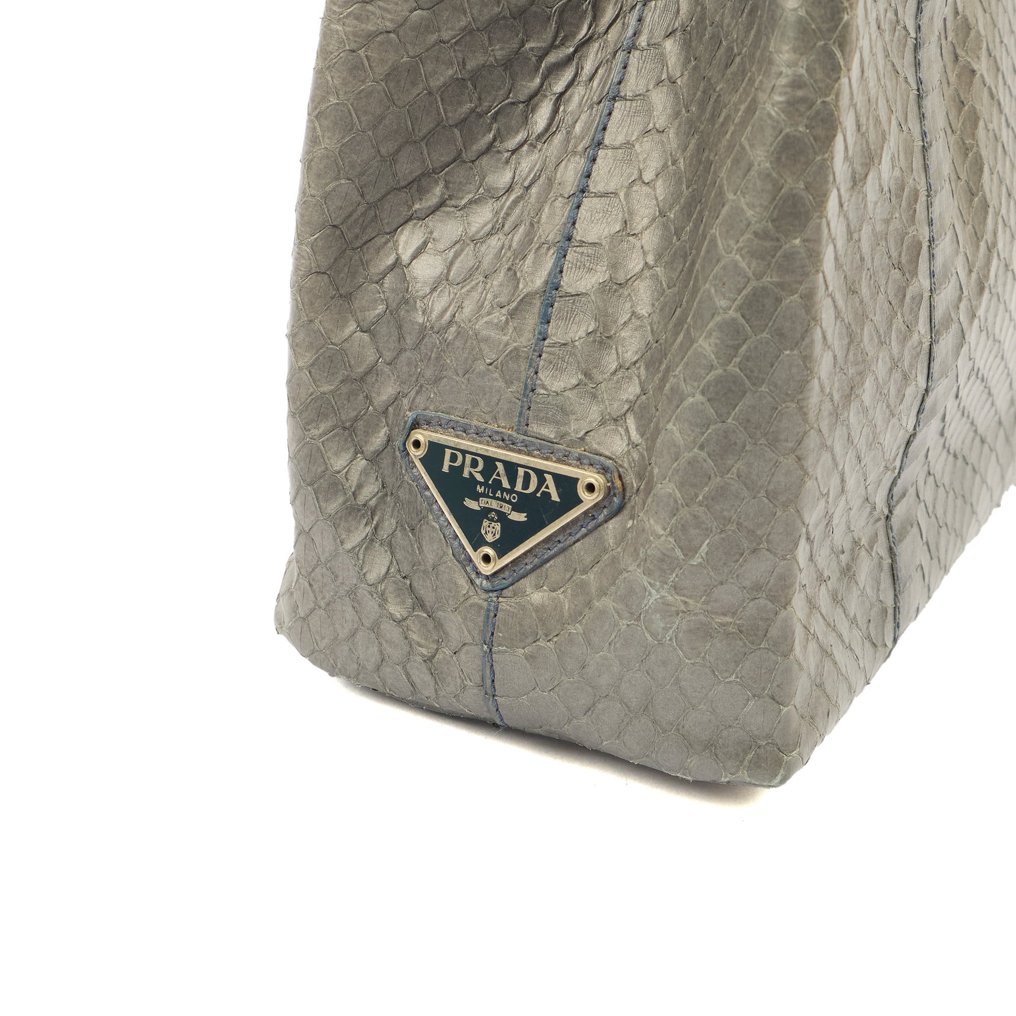 Prada Mini Bag Tote in Grey, Python Leather