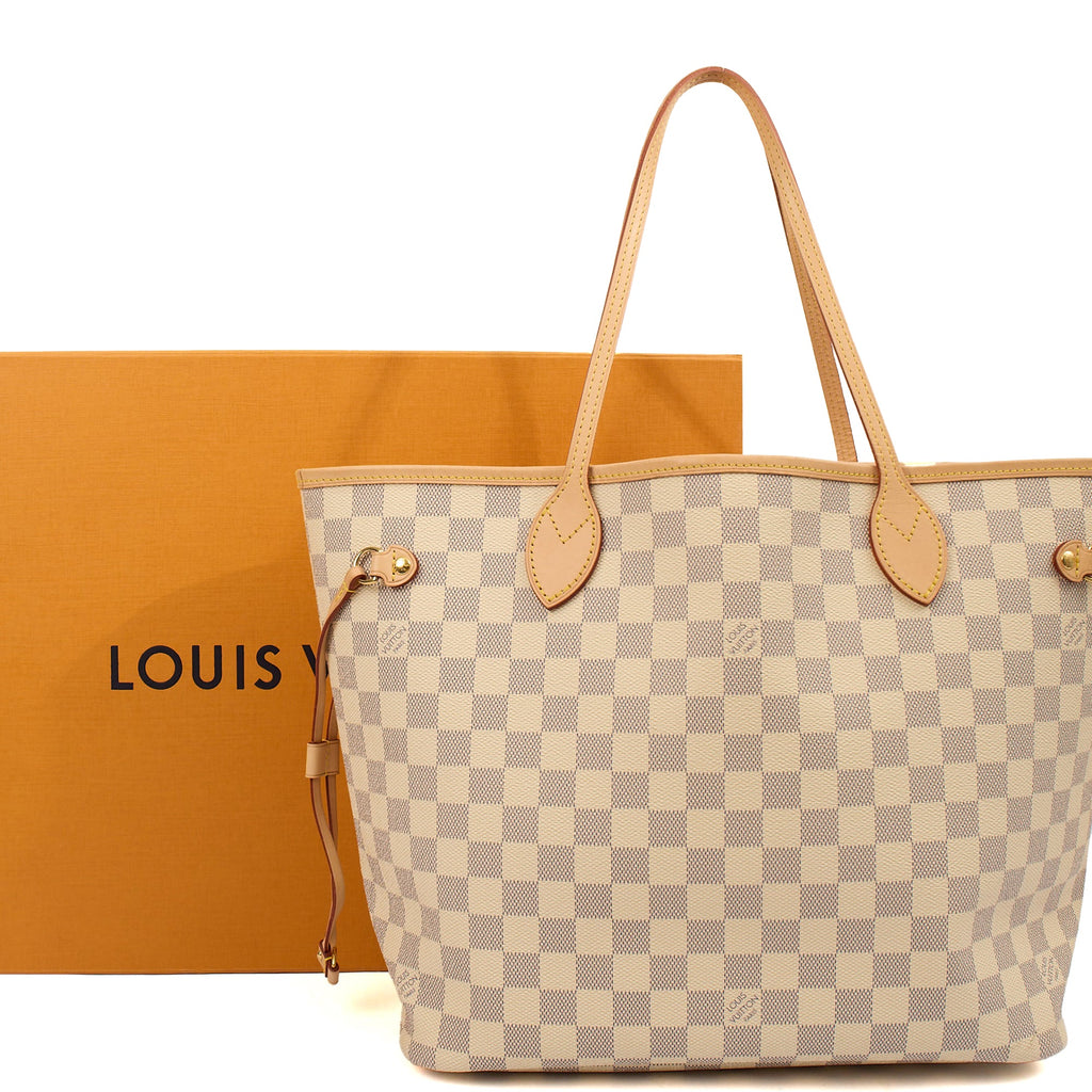 Louis Vuitton Tote Neverfull MM in Damier Azur, Canvas