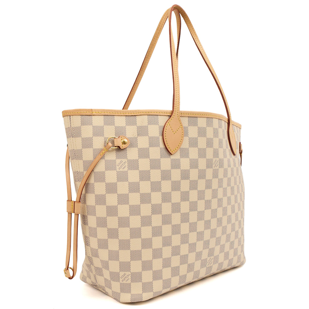 Louis Vuitton Tote Neverfull MM in Damier Azur, Canvas