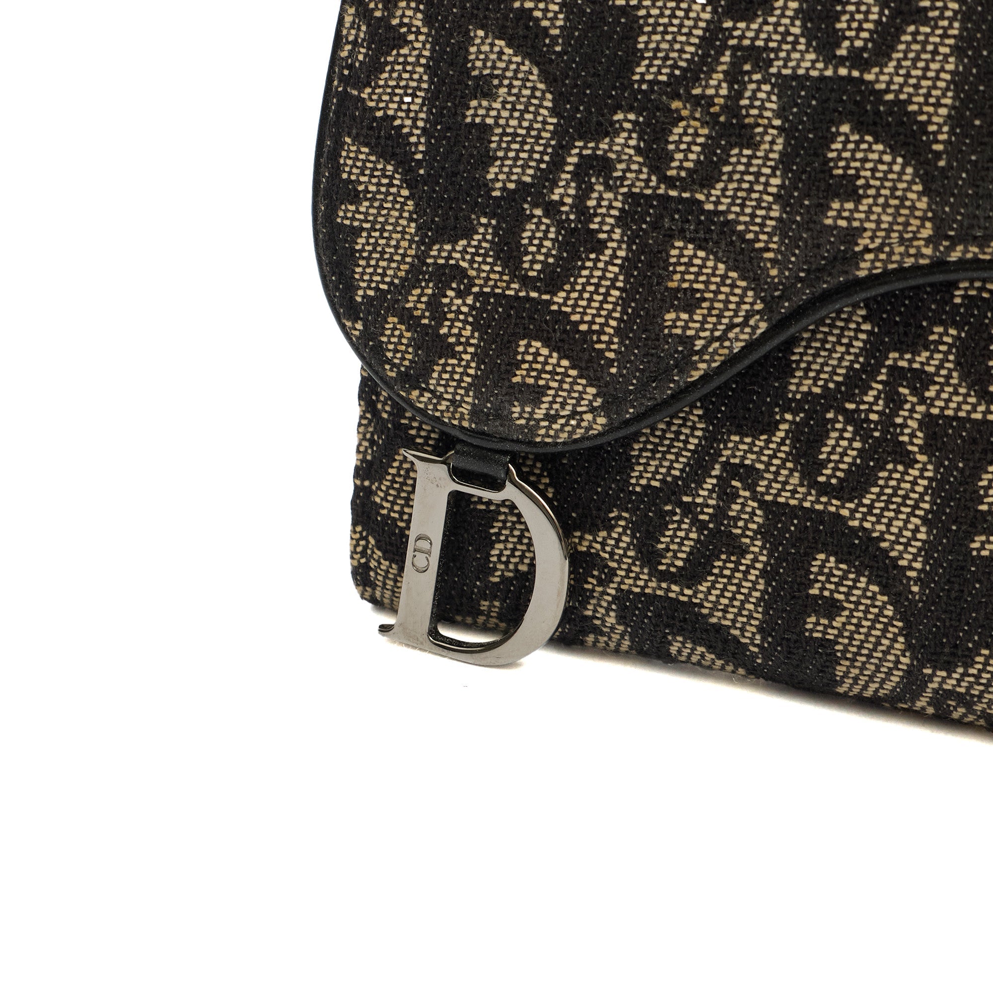 Christian Dior Wallet Saddle Coin Purse in Blue, Dior Oblique Embroidery